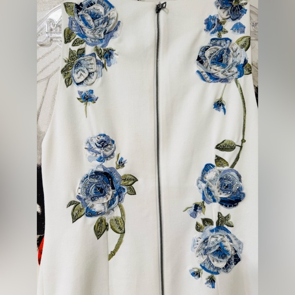 Alice and Olivia Clyde Embroidered  Floral Embellished Mini Dress - Picture 11 of 16